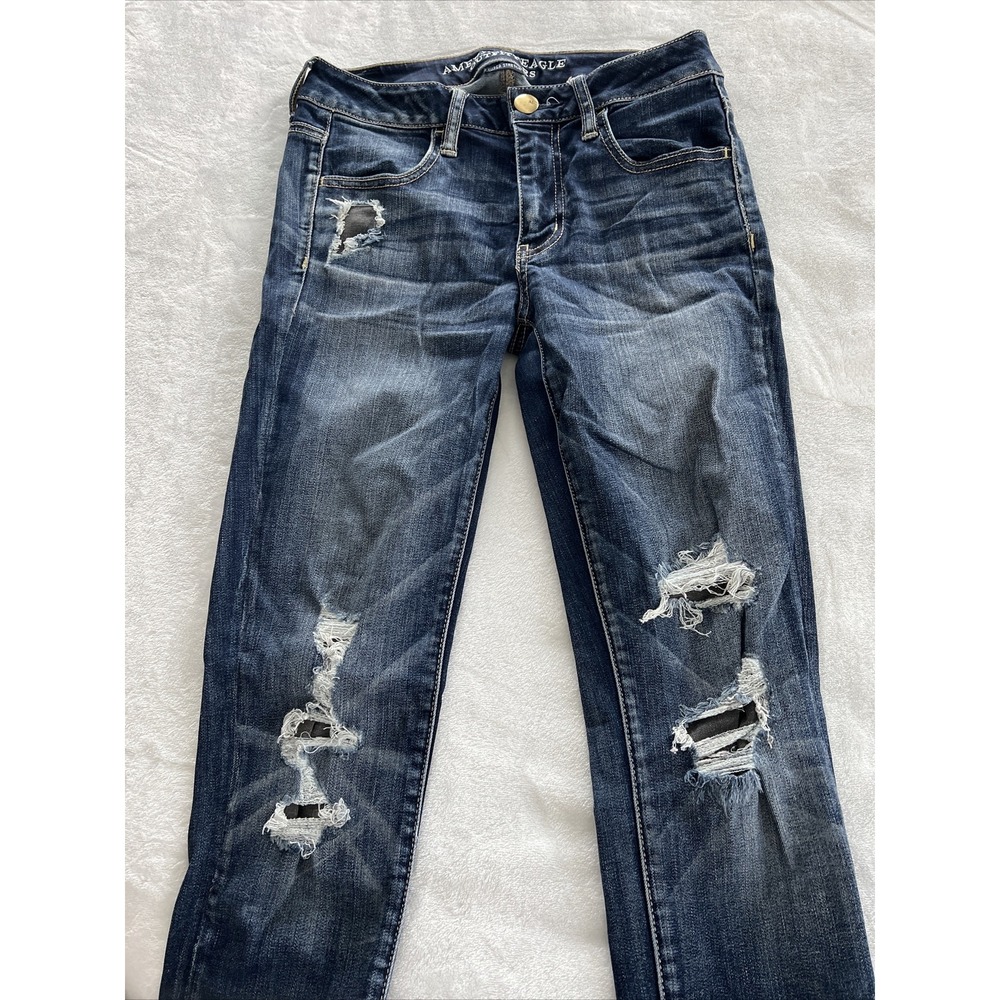 American Eagle Outfitters Size 4‎ Distress Super Stretch Skinny Jeans Women's